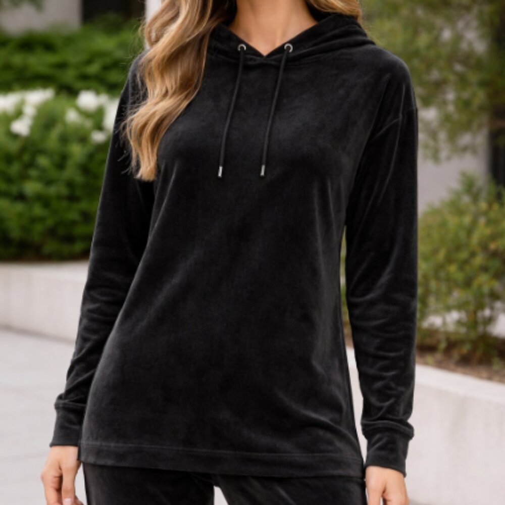 Cable & Gauge Velour Hoodie M Black